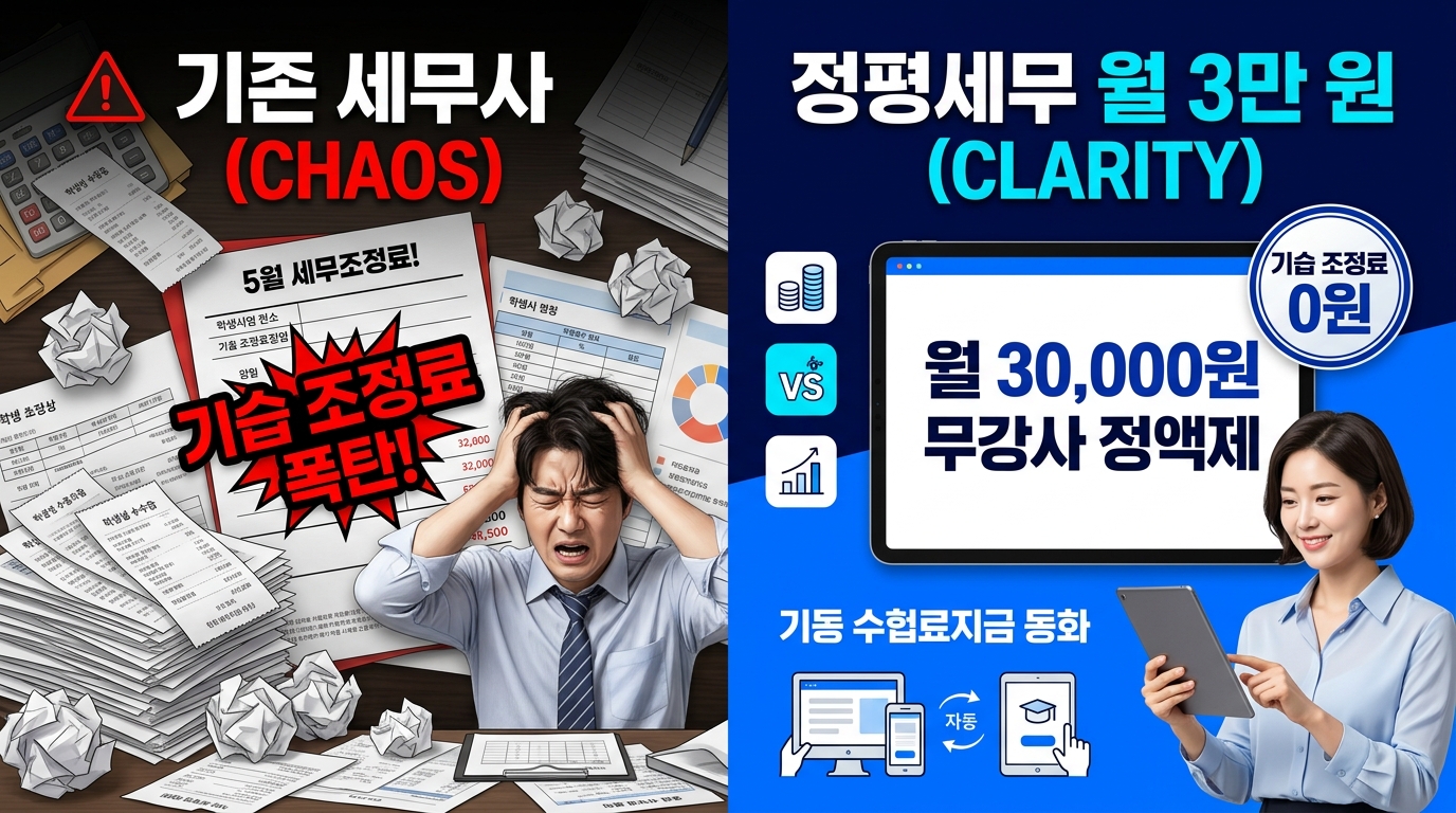 일반 세무사 대비 서비스 비교 매트릭스 (AI 생성 이미지)